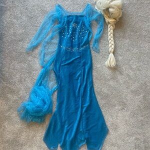 Dazzling Blue Evening Dress with Sheer Accents